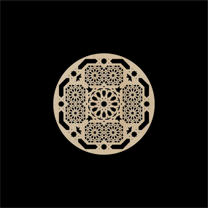 Decorative Laser Cut Wood Work Craft Center Piece Ornament (O-034)