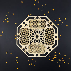 Decorative Laser Cut Wood Work Craft Center Piece Ornament (O-039)