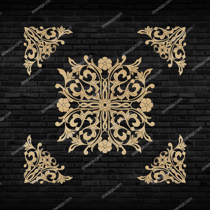 Decorative Laser Cut Wood Work Craft Center Piece Ornament (O-053)